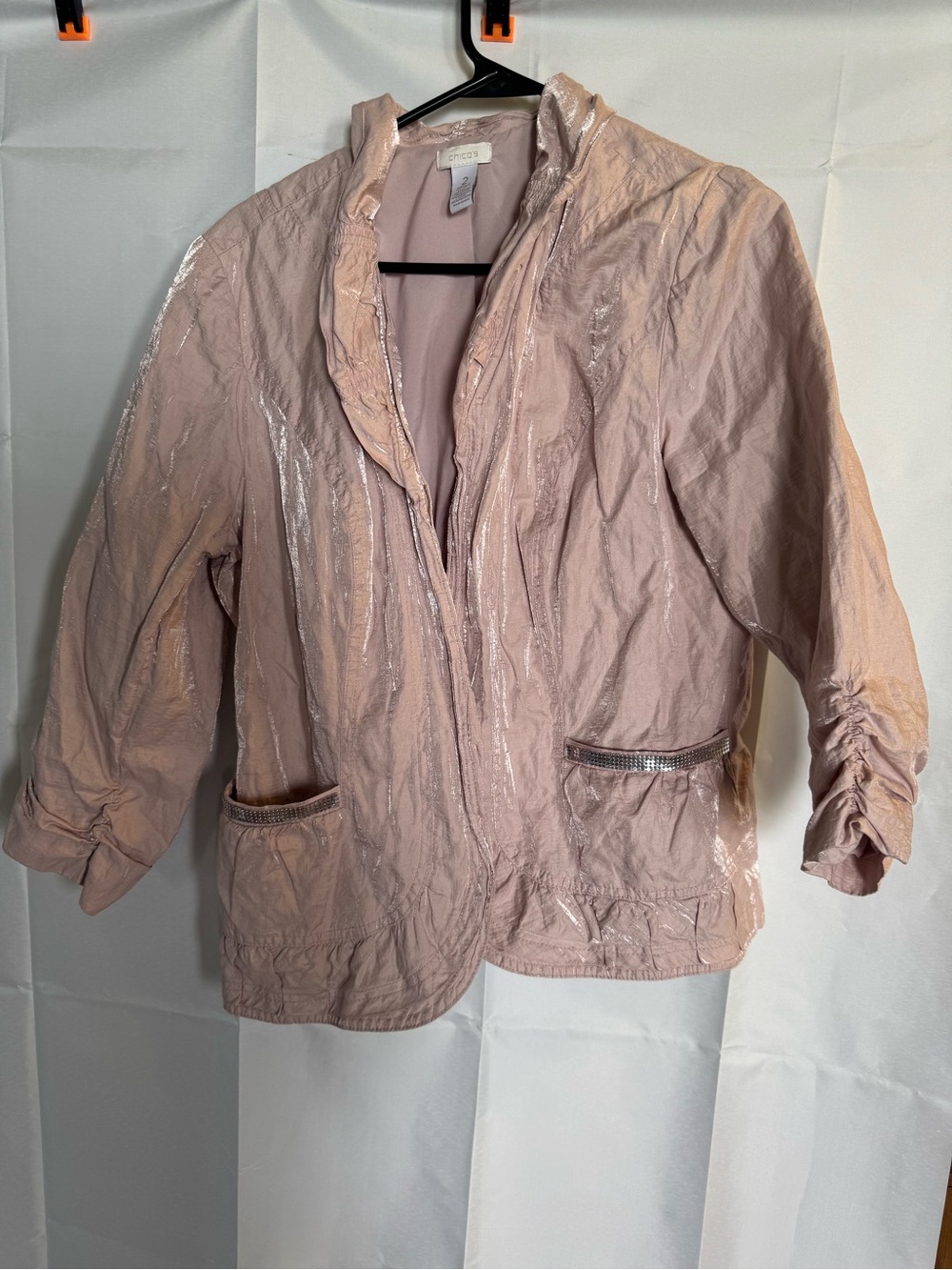 Chico's Blush Pink Shimmer Blazer